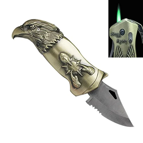 Eagle Head Lighter With Openable Knife